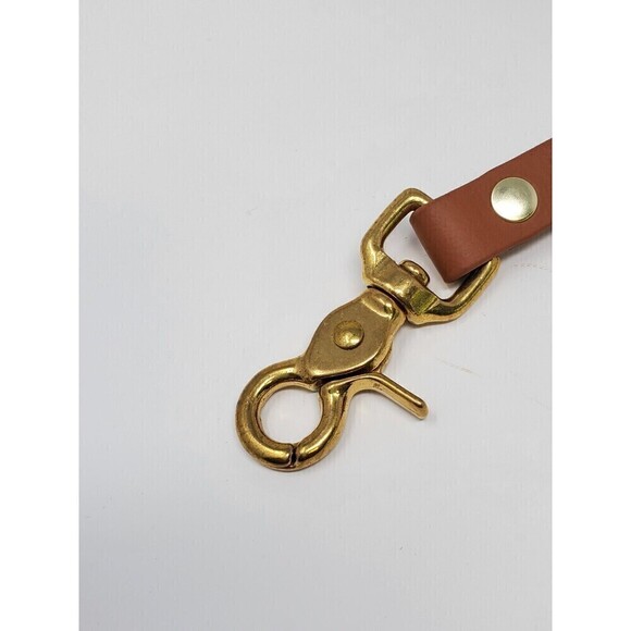 OLIVER & ASH DESIGNS CUSTOM DOG LEASH DARK GREEN & COGNAC BROWN BRASS HARDWARE - Picture 14 of 14
